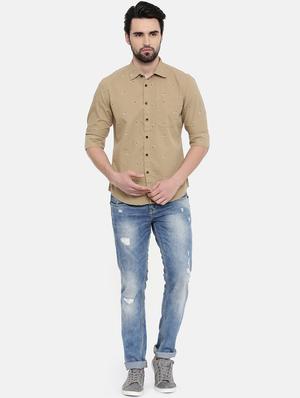 beige printed casual shirt - 16456420 - Standard Image - 4
