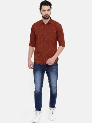 brown printed casual shirt - 16456421 - Standard Image - 4