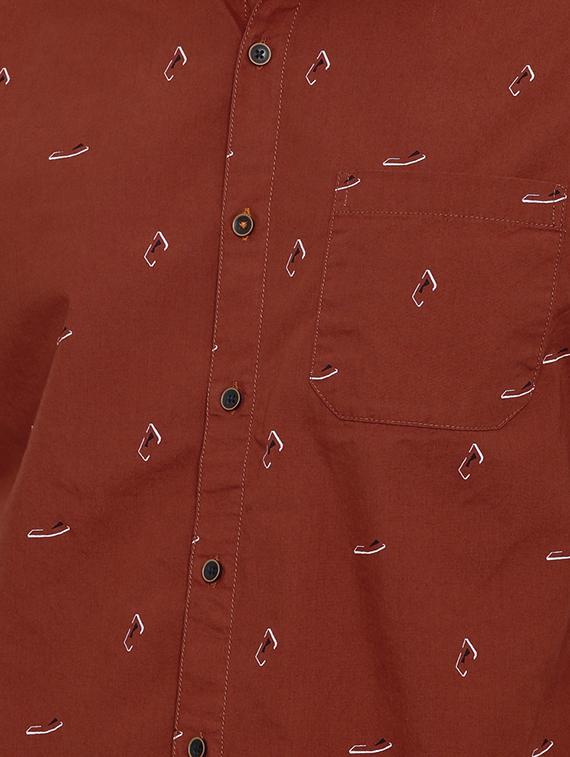 brown printed casual shirt - 16456421 - Zoom Image - 5