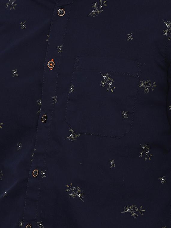 navy blue printed casual shirt - 16456431 - Zoom Image - 5