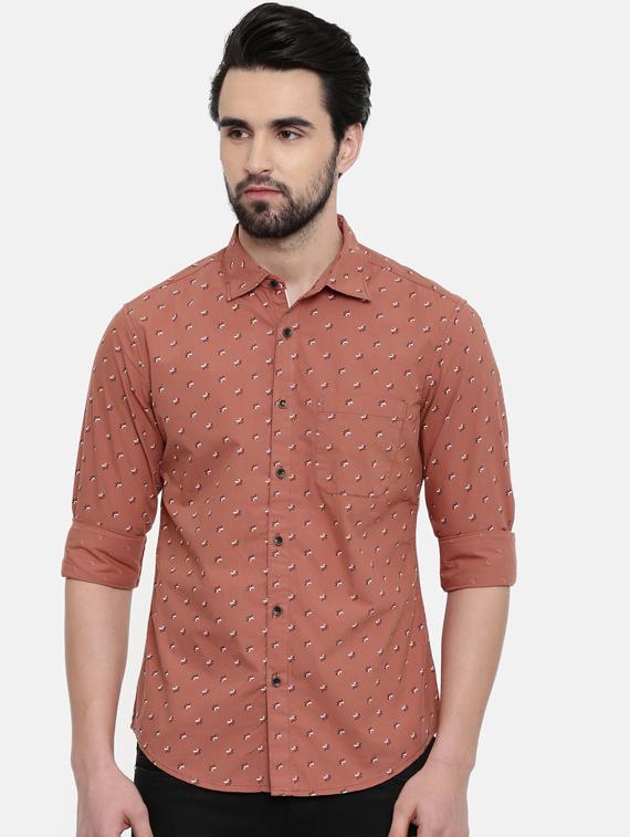 brown printed casual shirt - 16456434 - Zoom Image - 1