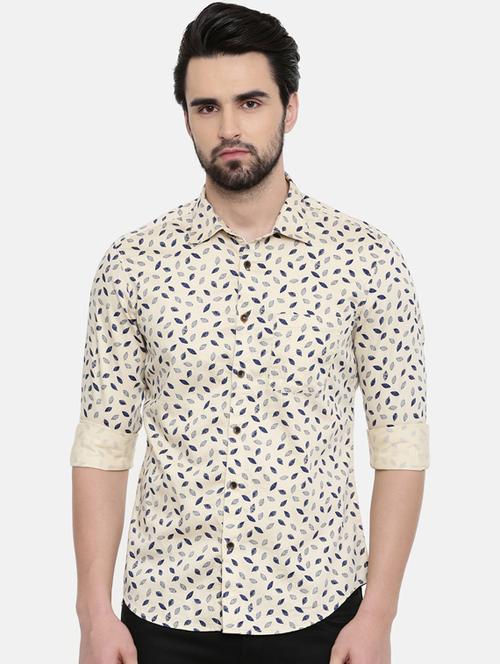 yellow printed casual shirt - 16456438 - Standard Image - 1