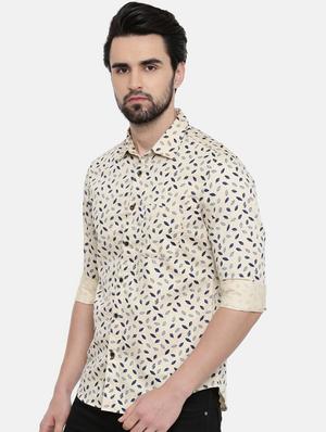 yellow printed casual shirt - 16456438 - Standard Image - 2