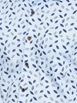 light blue printed casual shirt - 16456439 - Standard Image - 5