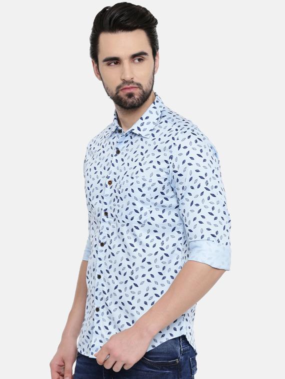 light blue printed casual shirt - 16456439 - Zoom Image - 2