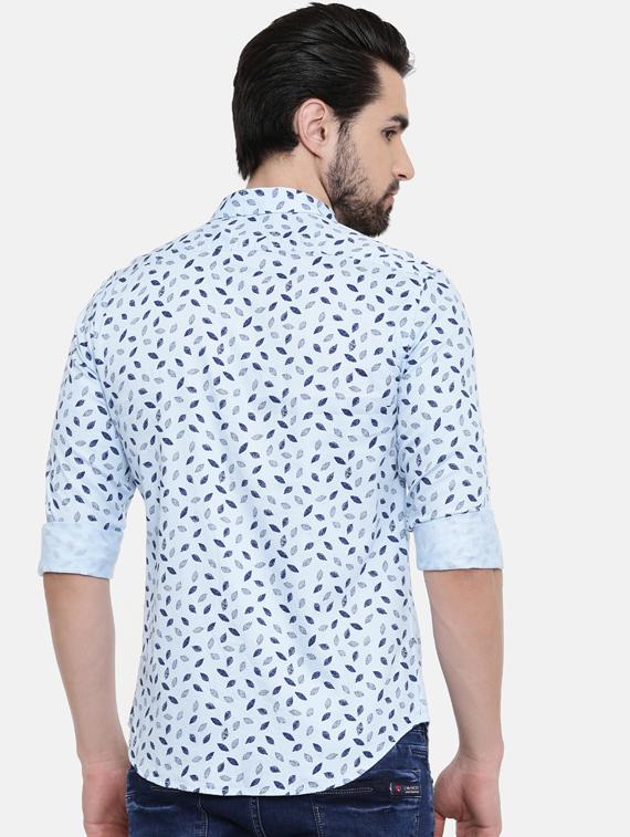 light blue printed casual shirt - 16456439 - Zoom Image - 3