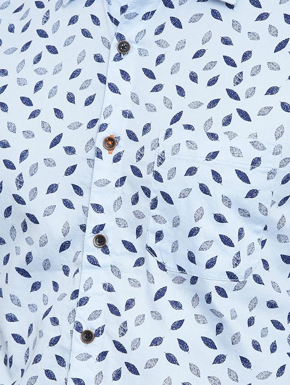 light blue printed casual shirt - 16456439 - Zoom Image - 5