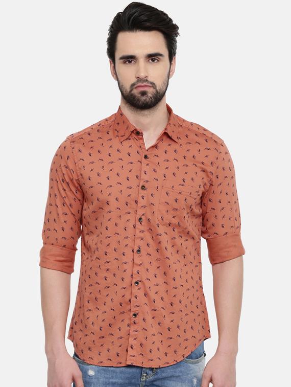brown printed casual shirt - 16456442 - Zoom Image - 1