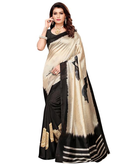 floral half and half saree with blouse - 16456615 - Standard Image - 1