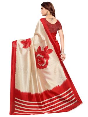 floral half and half saree with blouse - 16456618 - Standard Image - 2