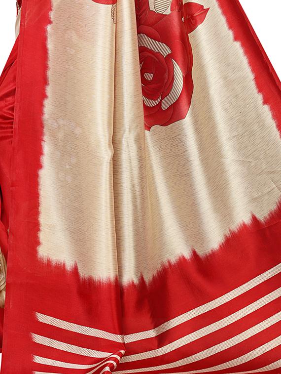 floral half and half saree with blouse - 16456618 - Zoom Image - 3