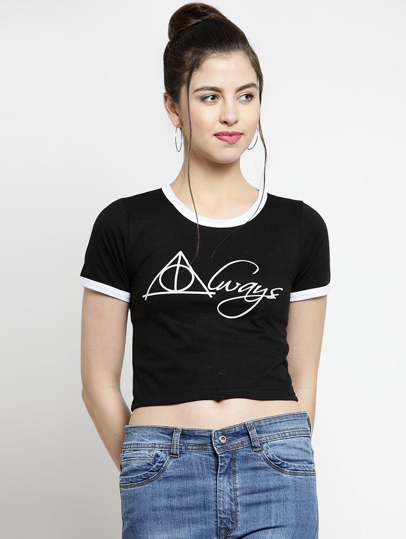 contrast detail quirky crop tee - 16456843 - Zoom Image - 1