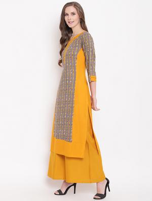 kaantha work printed straight kurta - 16456904 - Standard Image - 2