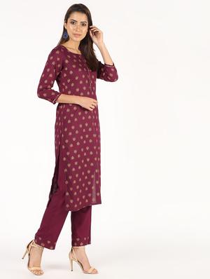 printed kurta with pant set - 16457097 - Standard Image - 2
