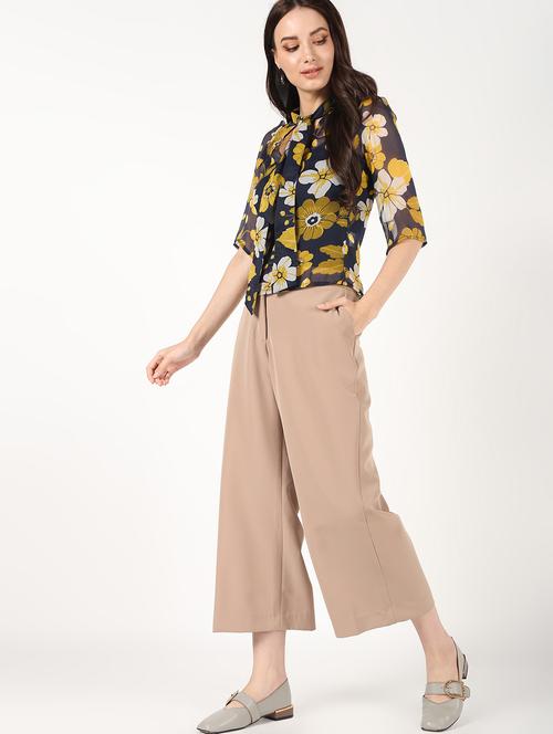 tie up neck sheer top - 16457135 - Standard Image - 1