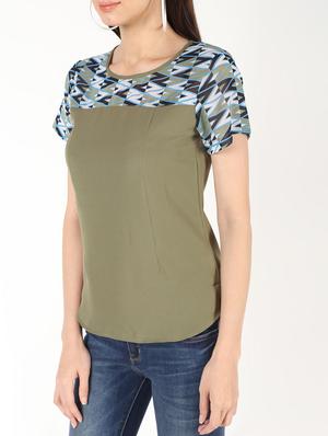 round neck abstract panel top - 16457136 - Standard Image - 5