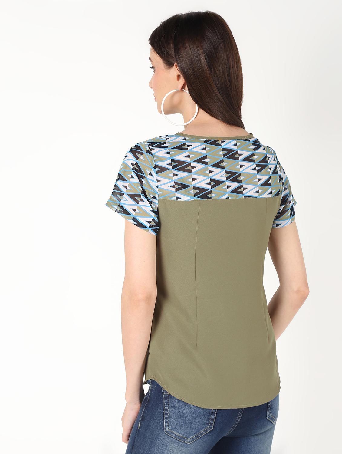 round neck abstract panel top - 16457136 - Zoom Image - 4