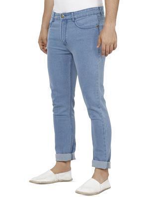 light blue solid plain jeans - 16457152 - Standard Image - 2