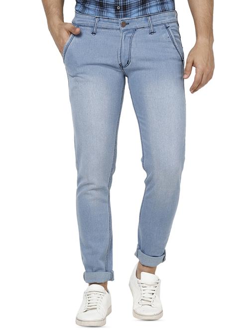light blue washed denim jeans - 16457163 - Standard Image - 1