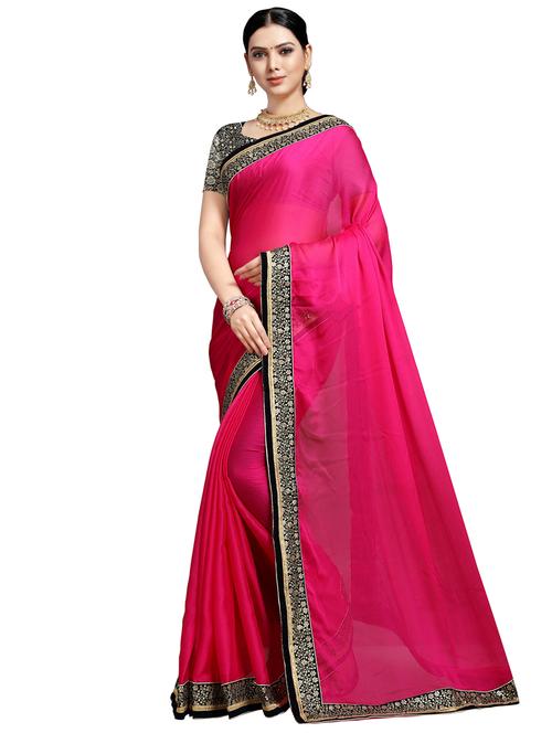 solid plain saree with blouse - 16457225 - Standard Image - 1
