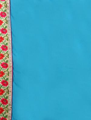 solid bordered saree with blouse - 16457232 - Standard Image - 3