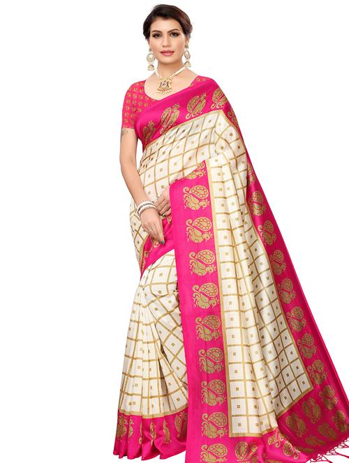 pink art silk mysore saree with blouse - 16457267 - Standard Image - 1