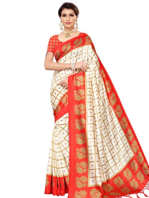 red art silk mysore saree with blouse - 16457269 - Standard Image - 1