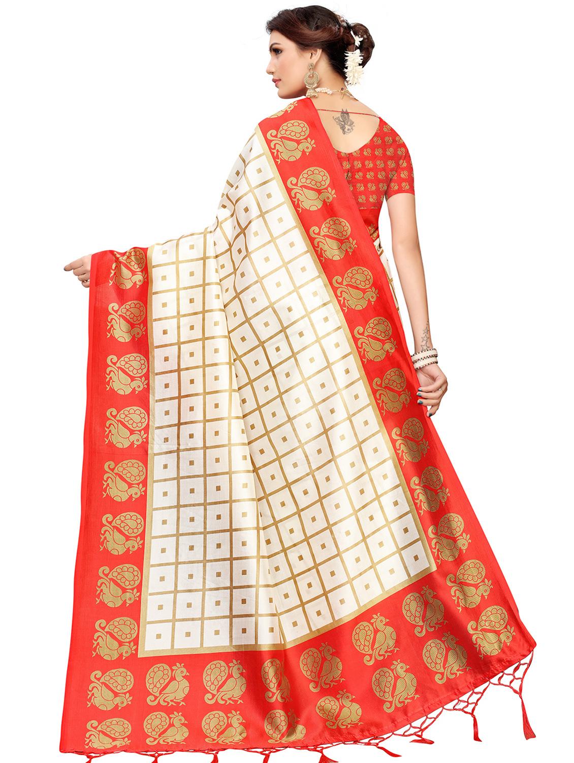 red art silk mysore saree with blouse - 16457269 - Zoom Image - 2