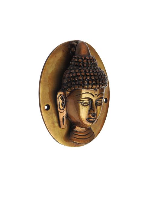 brass buddha face door knocker - antique door knobs - door knocks - decorative showpiece - home decor - 16457520 - Standard Image - 1