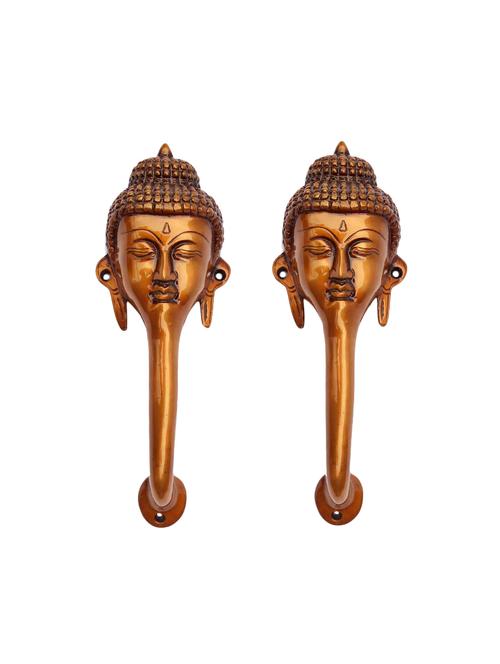 susajjit decor decorative buddha face brass door handle pairt in antique dual tone finish good for front door (set of 2) - 16458028 - Very Small Image - 1