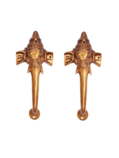 susajjit decor designer ganesha face big size door handle pair in antique finish (set of 2) - 16458035 - Very Small Image - 1