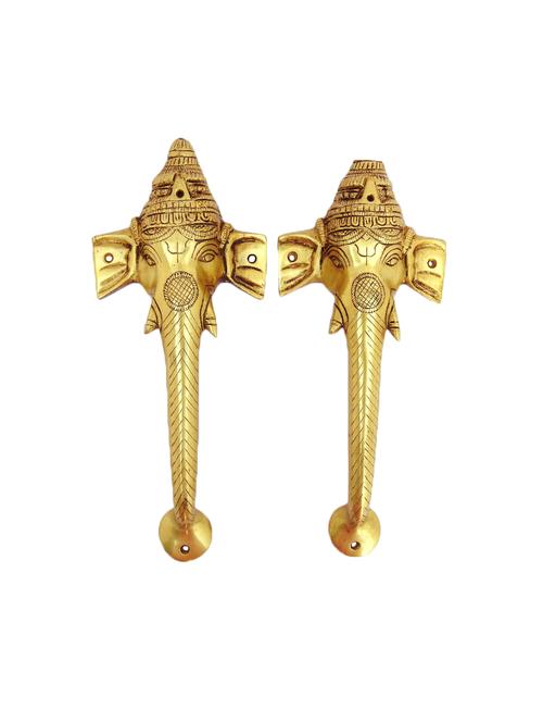 traditional door handle made of brass ganesha handle (set of 2) - 16458038 - Very Small Image - 1