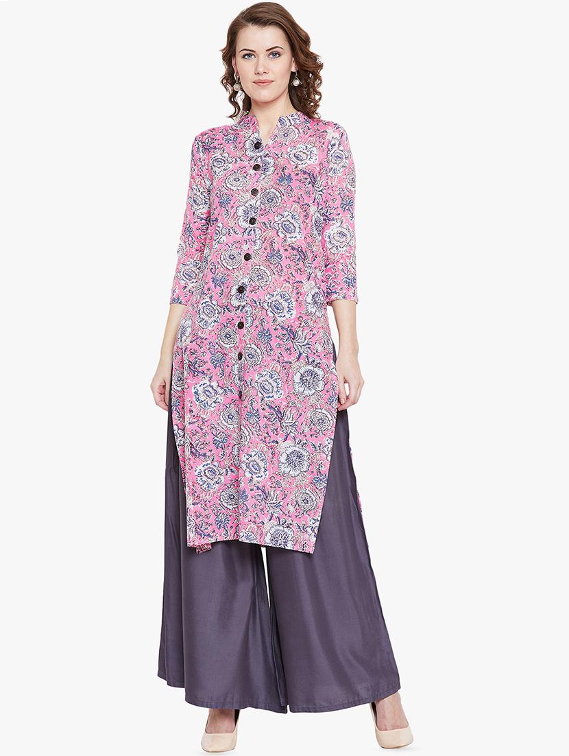 floral printed straight kurta - 16458093 - Zoom Image - 1