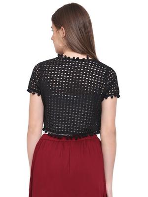 pom pom detail cropped shrug - 16458205 - Standard Image - 3