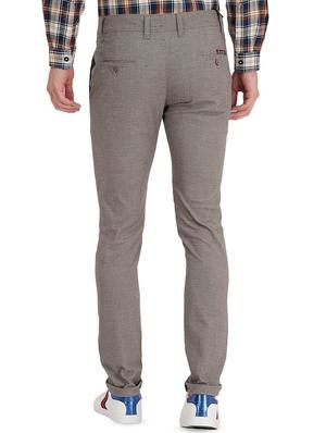 brown textured flat front casual trouser - 16458278 - Standard Image - 3