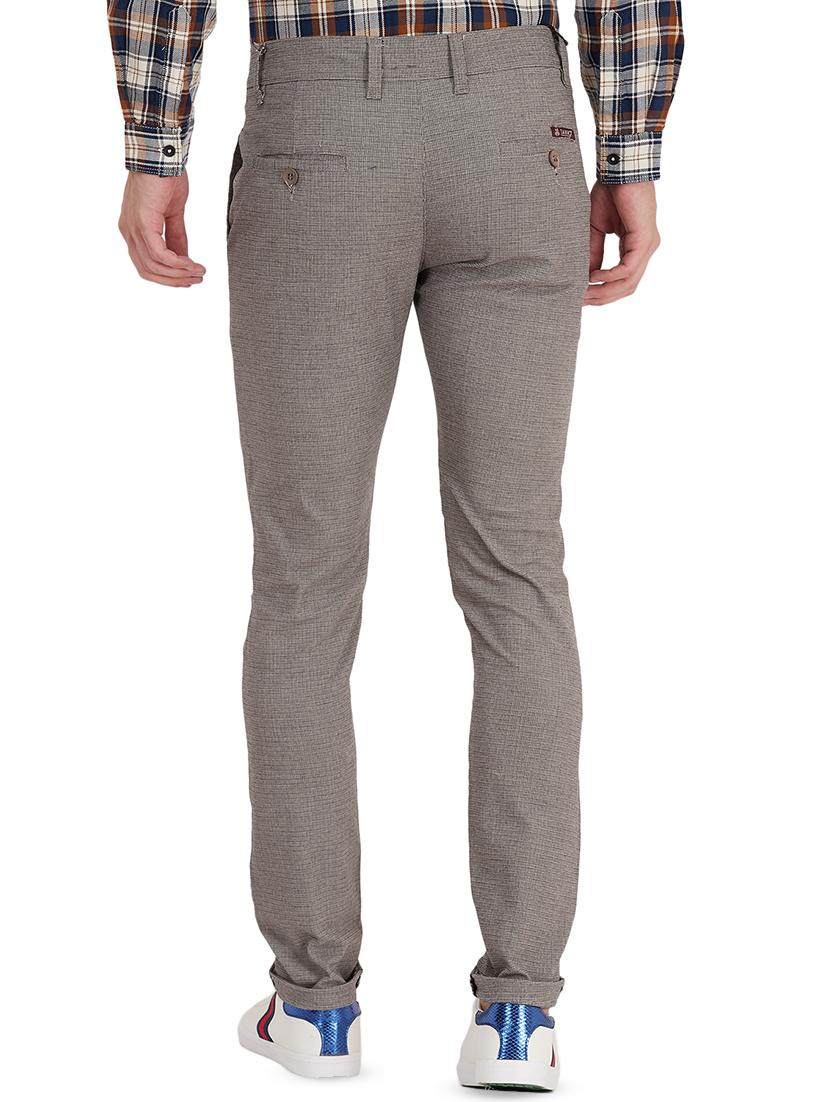 brown textured flat front casual trouser - 16458278 - Zoom Image - 3