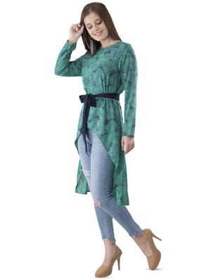tie front high low tunic - 16458573 - Standard Image - 2