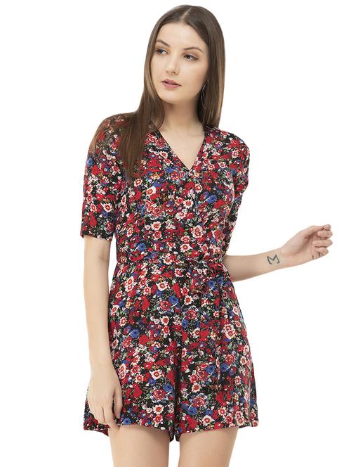 tie knot floral romper - 16458581 - Standard Image - 1