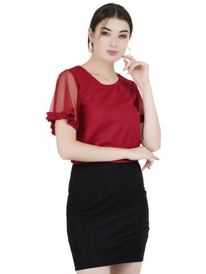frill detail bell sleeved top - 16459024 - Standard Image - 2