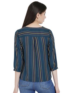 v-neck striped top - 16459032 - Standard Image - 3