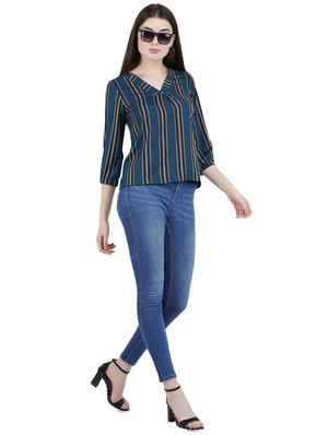 v-neck striped top - 16459032 - Standard Image - 4