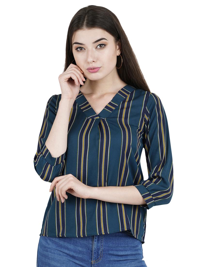 v-neck striped top - 16459032 - Zoom Image - 1