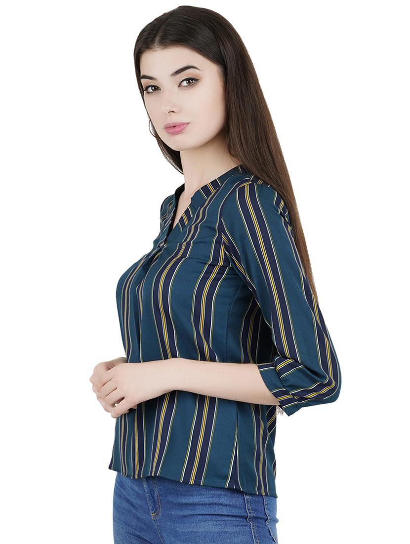 v-neck striped top - 16459032 - Zoom Image - 2