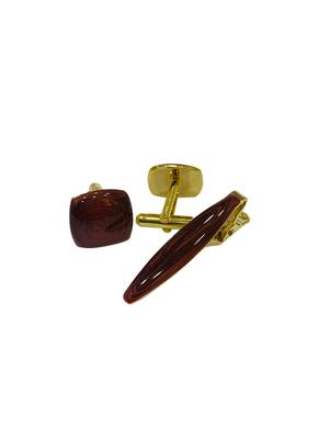 maroon metal cufflink - 16459040 - Standard Image - 2