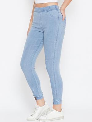 distressed detail solid jeggings - 16459041 - Standard Image - 2