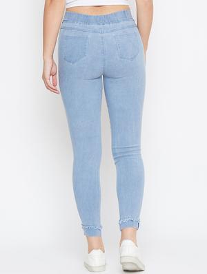 distressed detail solid jeggings - 16459041 - Standard Image - 3