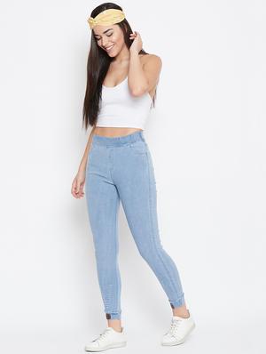 distressed detail solid jeggings - 16459041 - Standard Image - 4