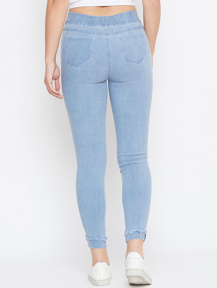 distressed detail solid jeggings - 16459041 - Zoom Image - 3
