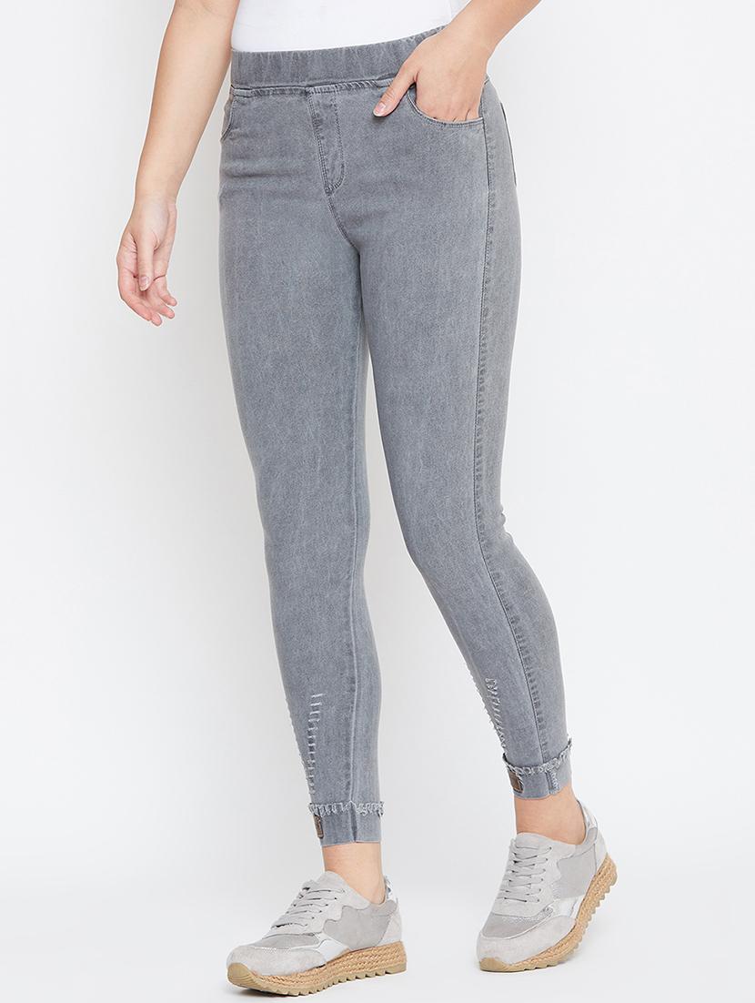 distressed detail solid jeggings - 16459042 - Zoom Image - 2