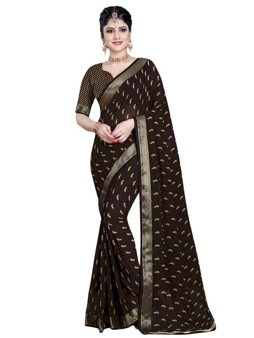 paisley printed saree with blouse - 16460065 - Standard Image - 1